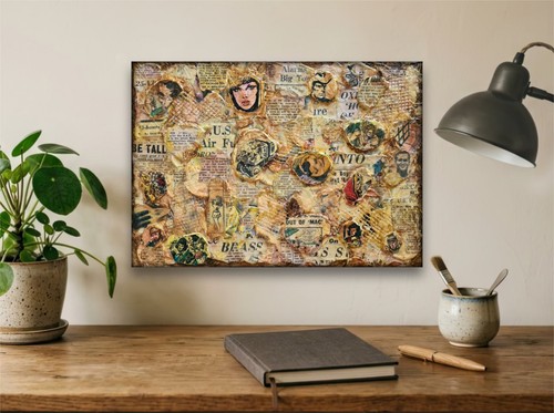 Mixed media kunst collage - media,