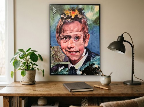 Mixed media kunst collage - media,