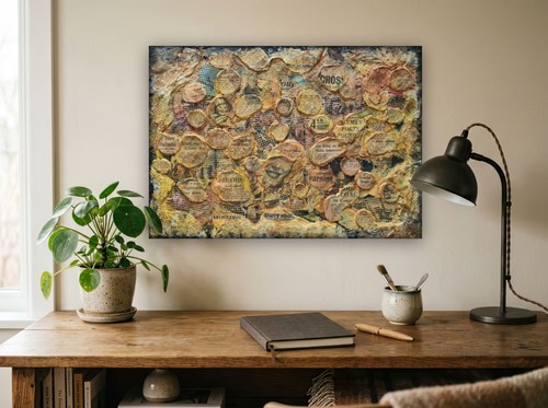 Mixed media art collage - mixed,