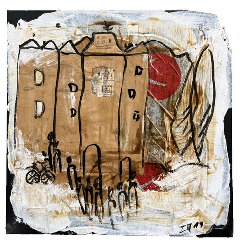 Stadt mit cafe - stadt,