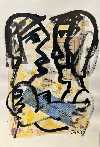 Collage zeichnung papier 50x35 - zeichnung,