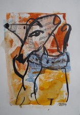 Collage Zeichnung Papier 50x35