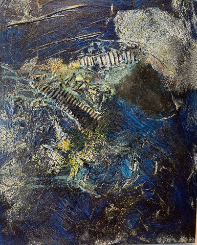 Abstrakt mixedmedia öl - , Öl/lw