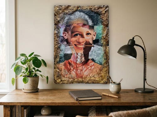 Mixed media kunst collage - media,