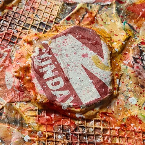 Mixed media kunst red - (18),