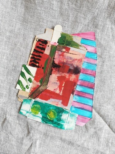 Collagen mixed media kunst - collagen,