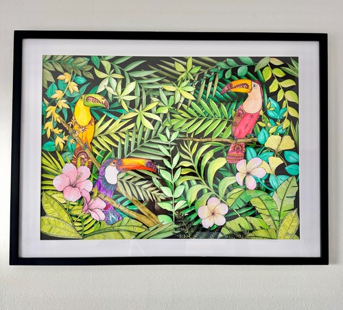 Large toucan painting 85x60 - large,