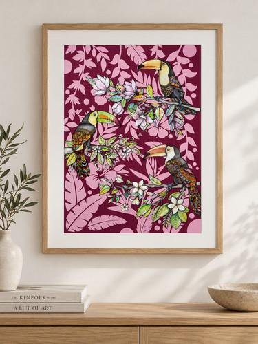 Colorful jungle painting with - jungle,