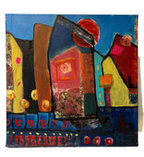 Acrylbild Stadt Collage 50x50