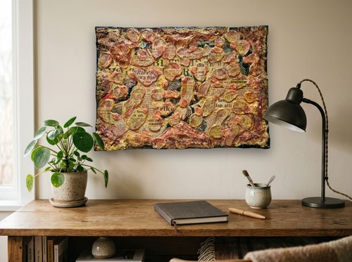 Mixed media kunst - mixed, collage