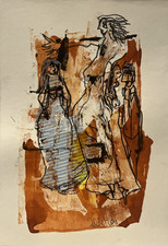 Collage Tanz  Frauen Zeichnung